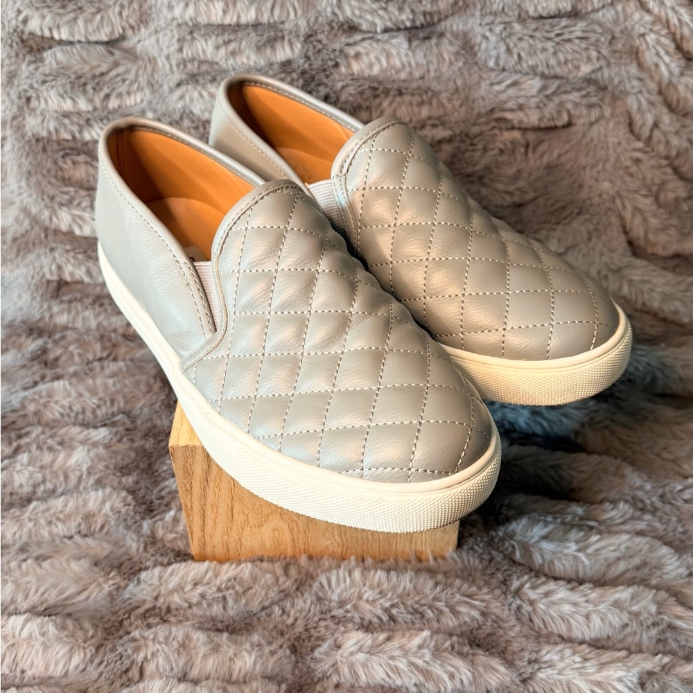 Steve Madden Quilted Slip-On Sneakers - Gray